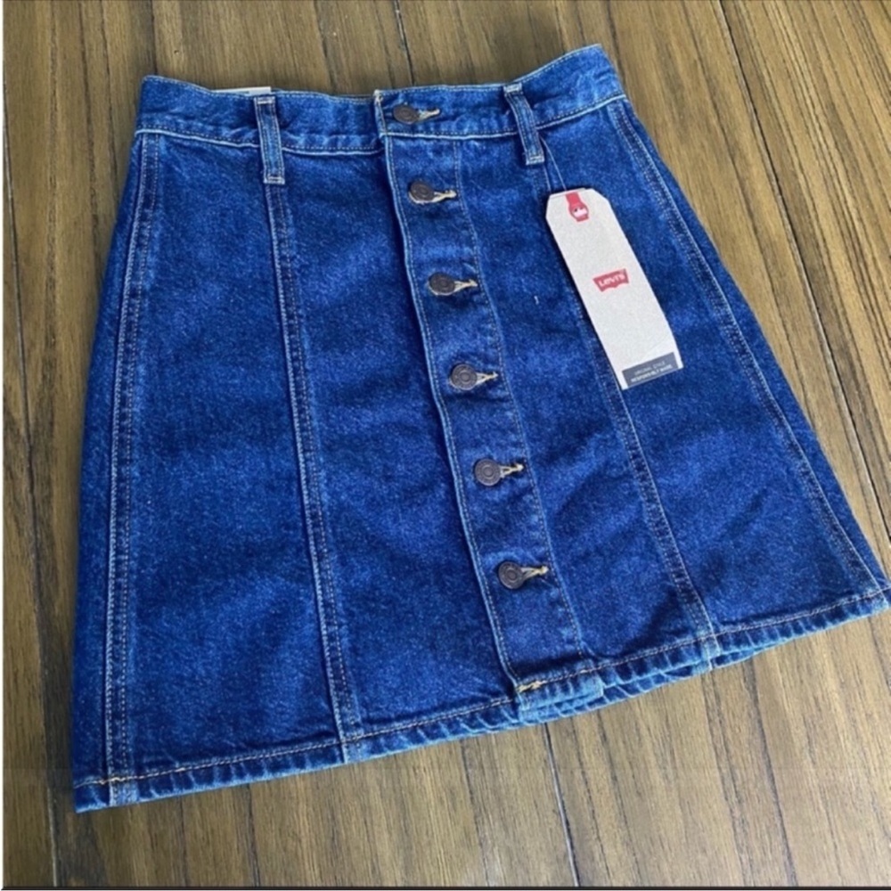 Levi's high rise button front denim skirt - Picture 7 of 8